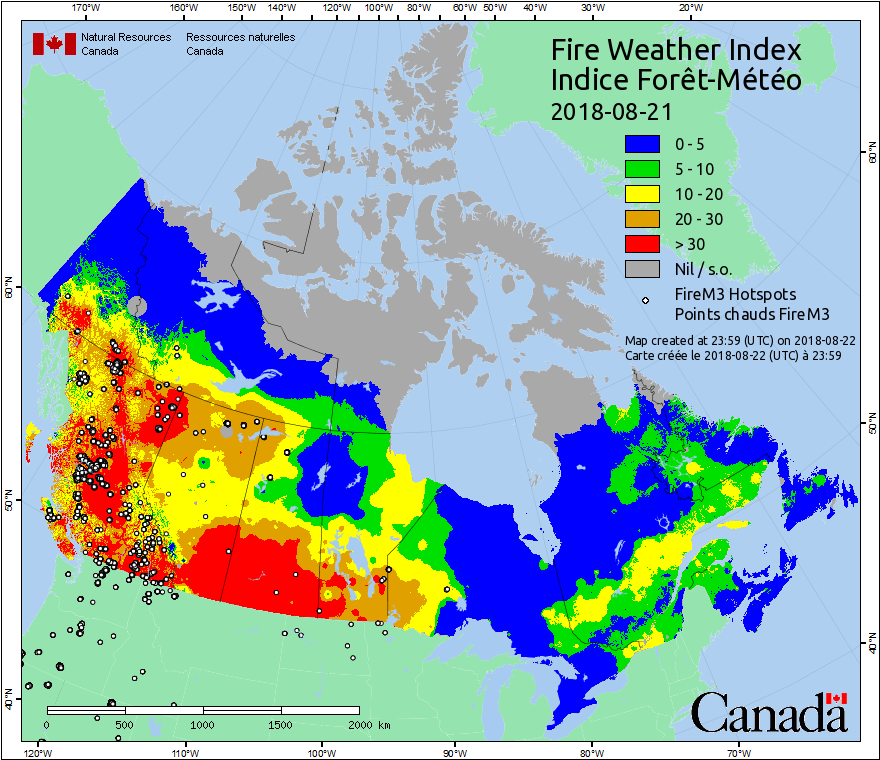 Fire M3 Hotspots Canadian Wildland Fire Information System Natural