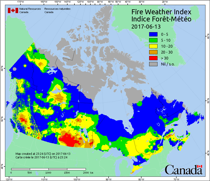 Fire Weather Maps Canadian Wildland Fire Information System Natural Resources Canada