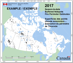 Superficies des points chauds saisonniers Fire M3 – Estimation du périmètre de l'incendie