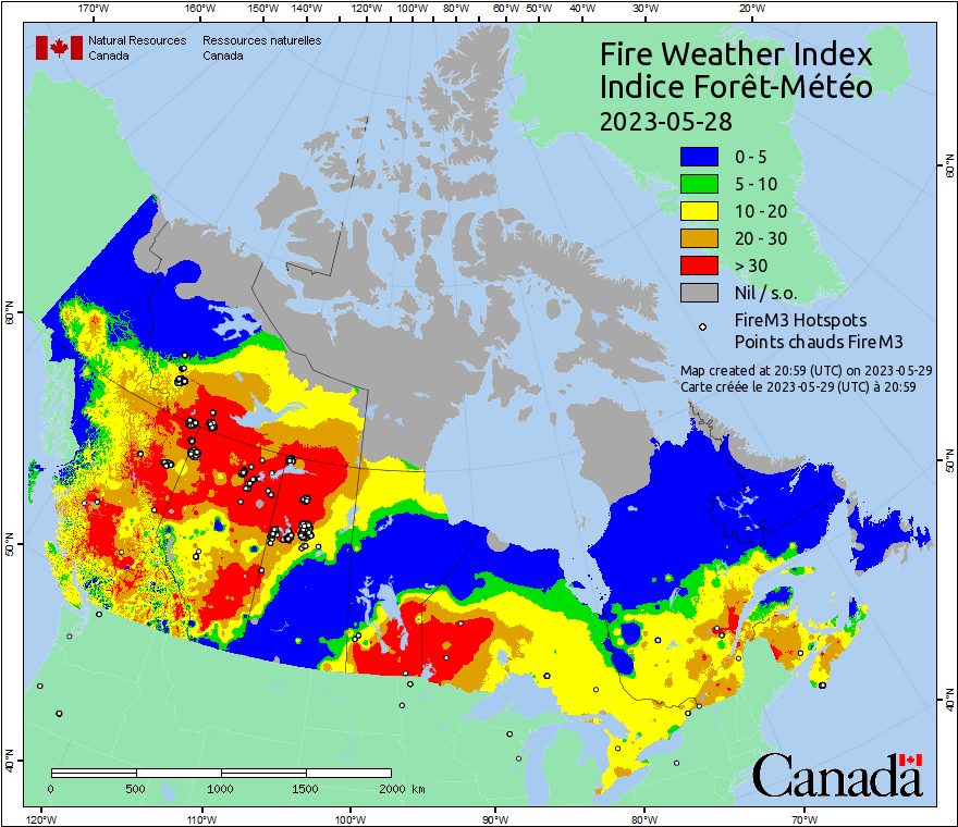 Canadian Wildland Fire Information System | Fire M3 Hotspots