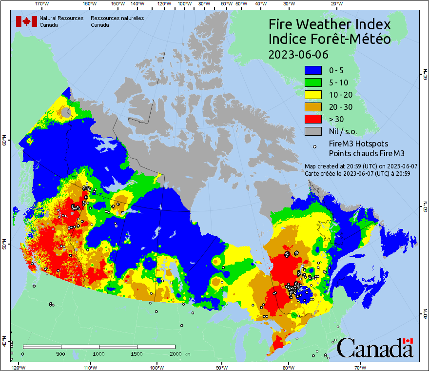 Canadian Wildland Fire Information System | Fire M3 Hotspots