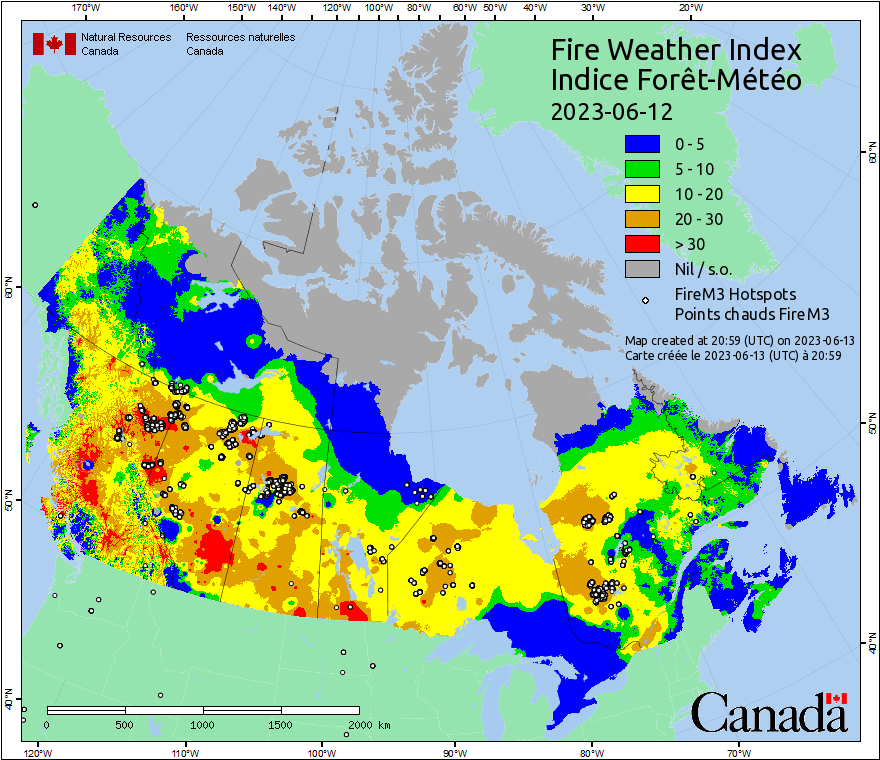 Canadian Wildland Fire Information System | Fire M3 Hotspots