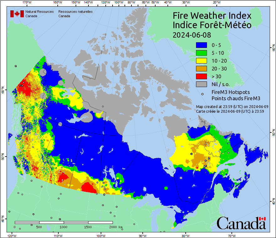 Canadian Wildland Fire Information System | Fire M3 Hotspots