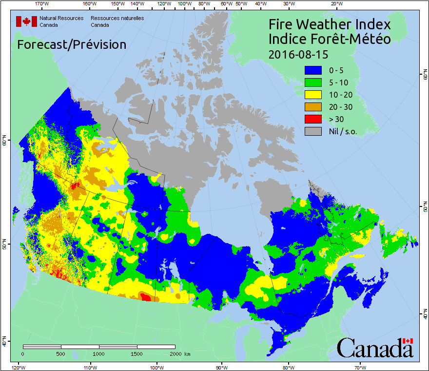 Fire Weather Maps | Canadian Wildland Fire Information System | Natural ...