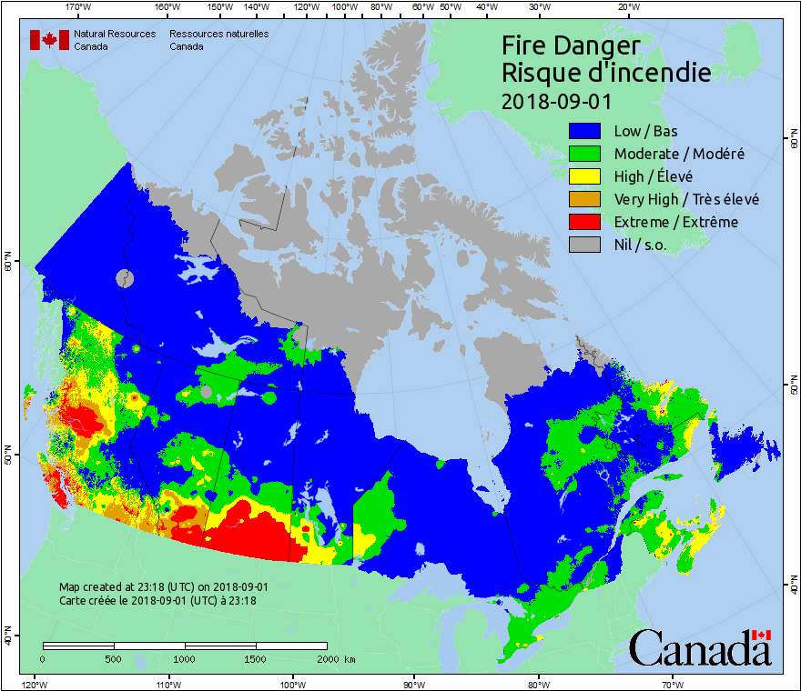 Fire Weather Maps | Canadian Wildland Fire Information System | Natural ...