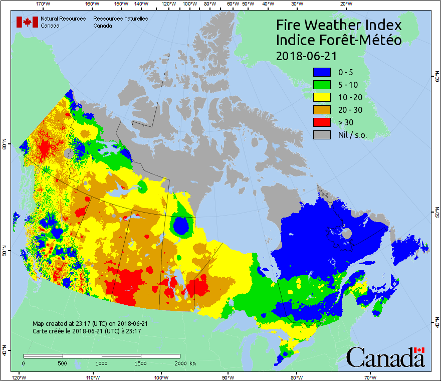 Fire Weather Maps | Canadian Wildland Fire Information System | Natural ...