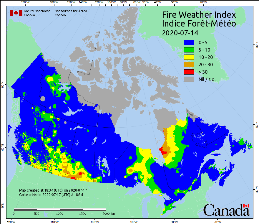 Canadian Wildland Fire Information System Fire Weather Maps