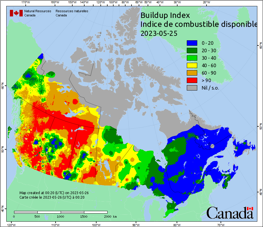 Canadian Wildland Fire Information System Fire Weather Maps 1952