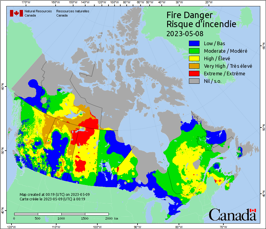 Canadian Wildland Fire Information System Fire Weather Maps   Fdr20230508 