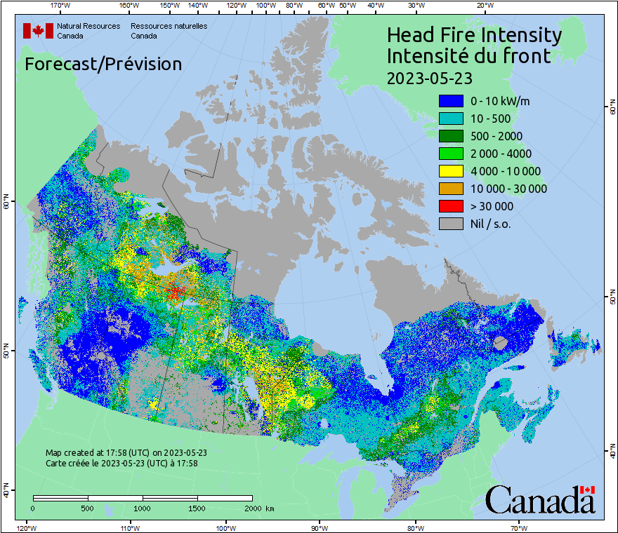 Canadian Wildland Fire Information System | Fire Behavior Maps