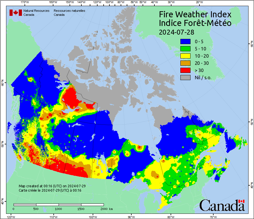 Canadian Wildland Fire Information System | Fire Weather Maps