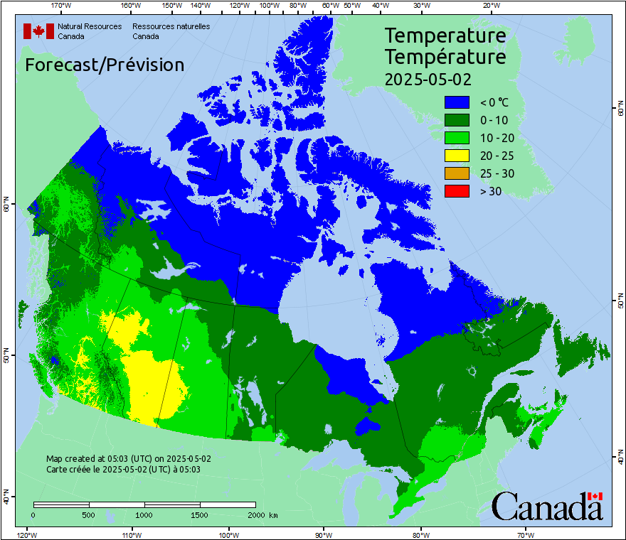 Canada Fire Temperatures