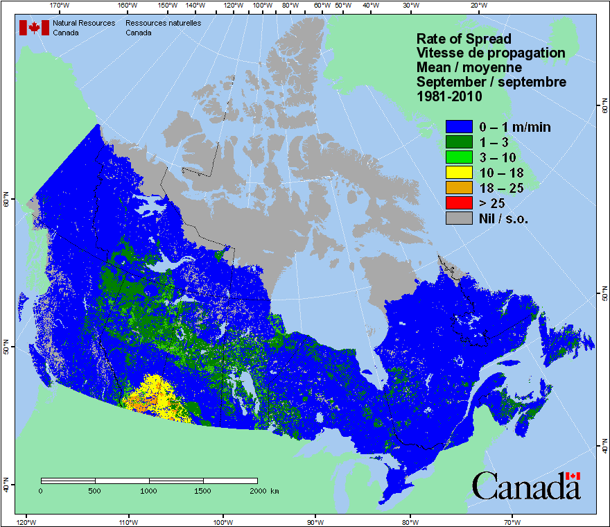 Canada Fires Mean Rate of Spread