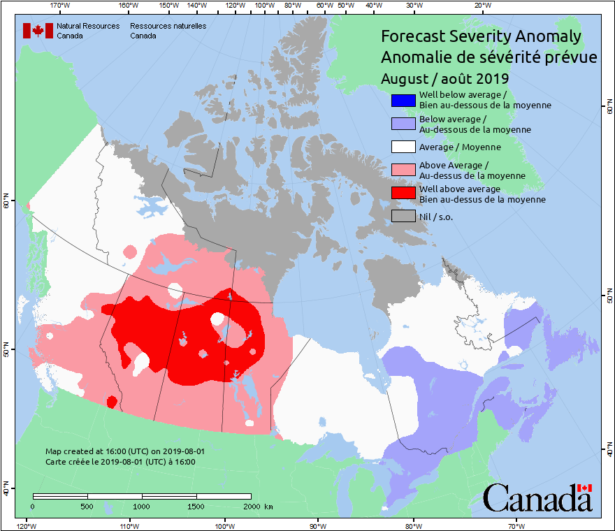 Système canadien d'information sur les feux de végétation Prévisions mensuelles et saisonnières