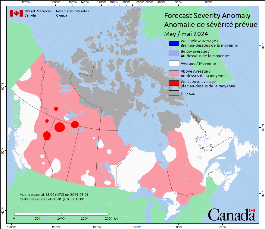 Current Canada Fire severity Anomaly