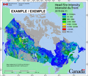 Méthode canadienne de prévision du comportement des incendies de forêt (PCI) - Cartes quotidiennes